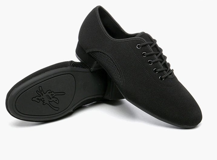 Heren zwarte canvas salsa tango dansschoenen mannen schoenen, Verzenden, Nieuw, Zwart