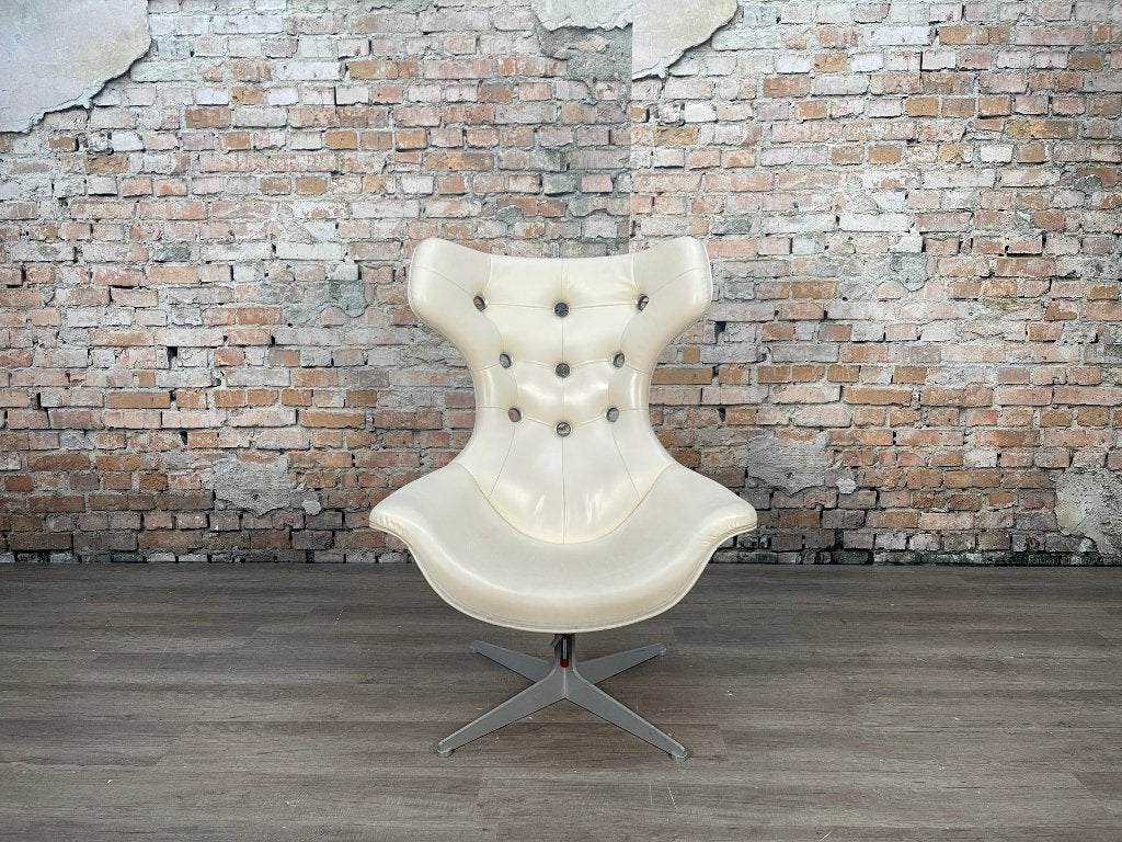 Poltrona Frau Regina Swivel Chair creme bij TheReSales, Huis en Inrichting, Fauteuils, Ophalen, Leer, Design, 75 tot 100 cm