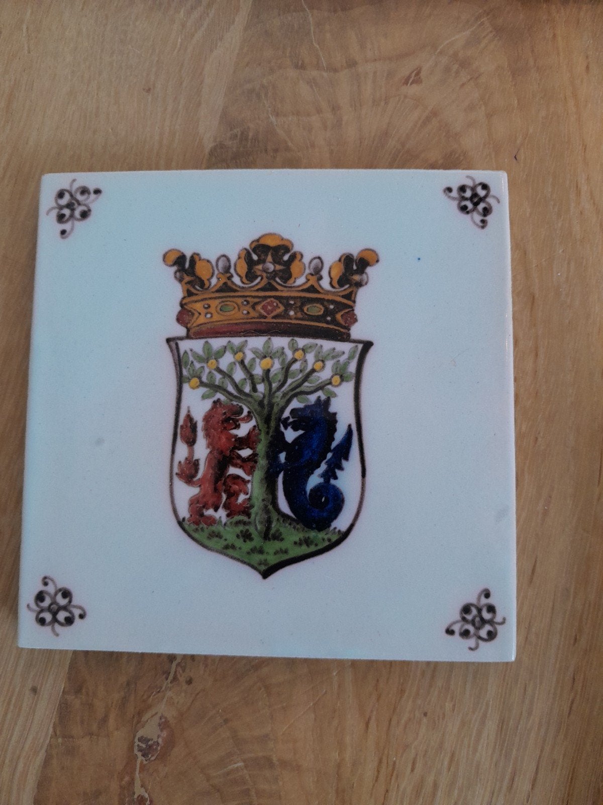 Tegel met wapen van Terschelling 8- Vintage, Ophalen of Verzenden
