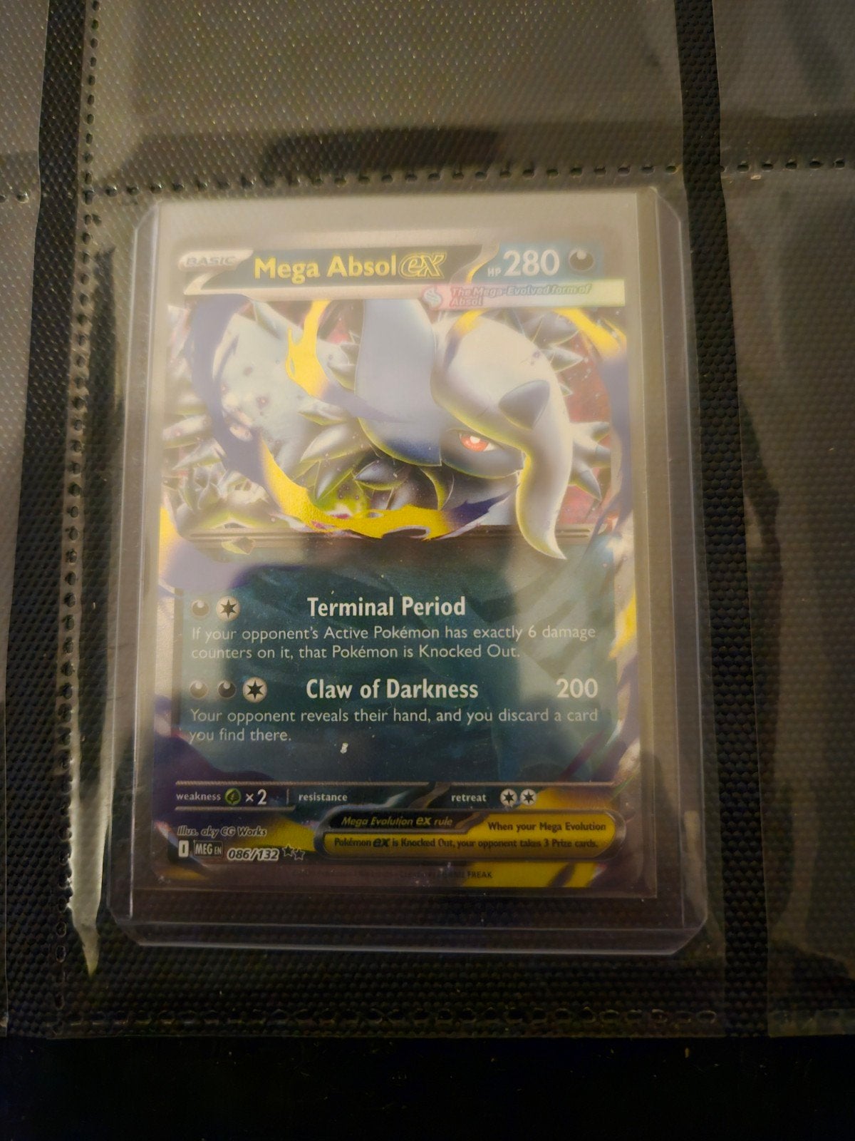 Pokemon Mega Absol ex 086/132 Mega Evolution, Ophalen of Verzenden, Zo goed als nieuw, Losse kaart, Foil