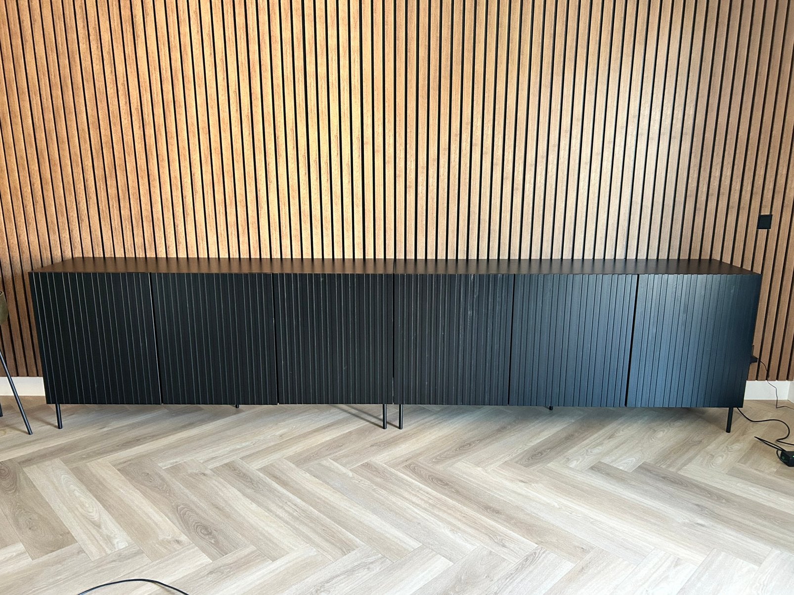 Woood dressoirkasten 2 stuks, Huis en Inrichting, Ophalen, Met plank(en), 150 tot 200 cm, Zo goed als nieuw