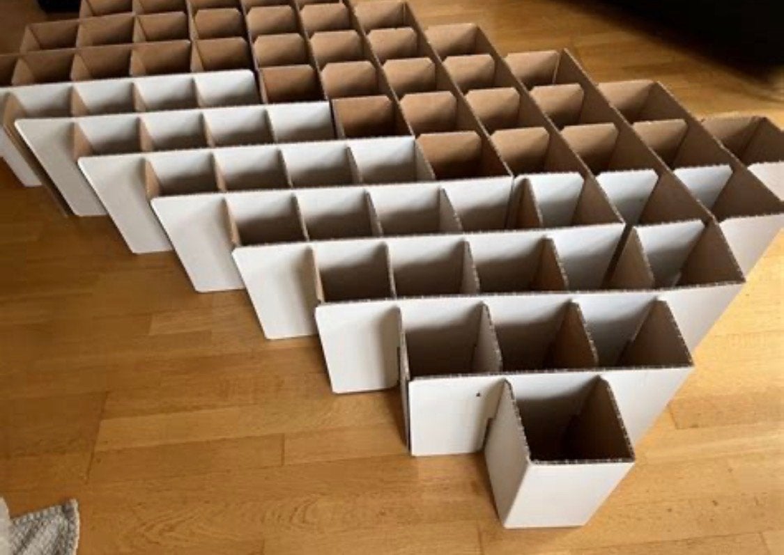 Kartonnen bed Room in a box // foldable carton bed 160-200cm, Ophalen, Overige materialen, Gebruikt, Wit