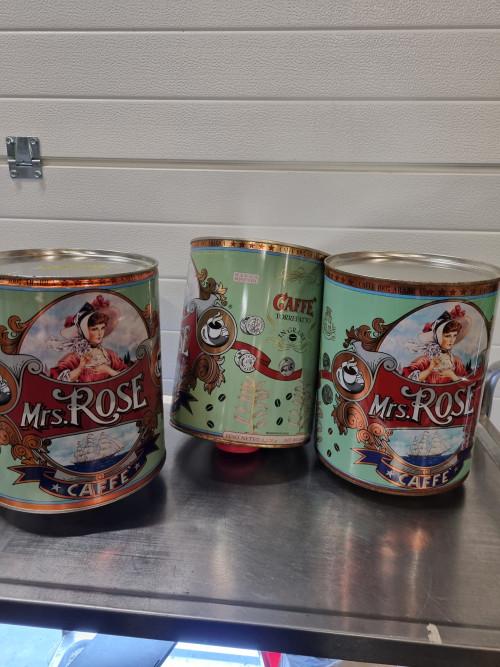 blikken mrs rose caffe  drie stuks, Verzamelen, Ophalen of Verzenden