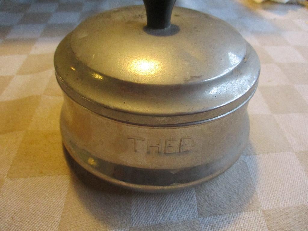 theepot thee pot van metaal met deksel oud, Antiek en Kunst, Antiek | Servies los, Ophalen of Verzenden