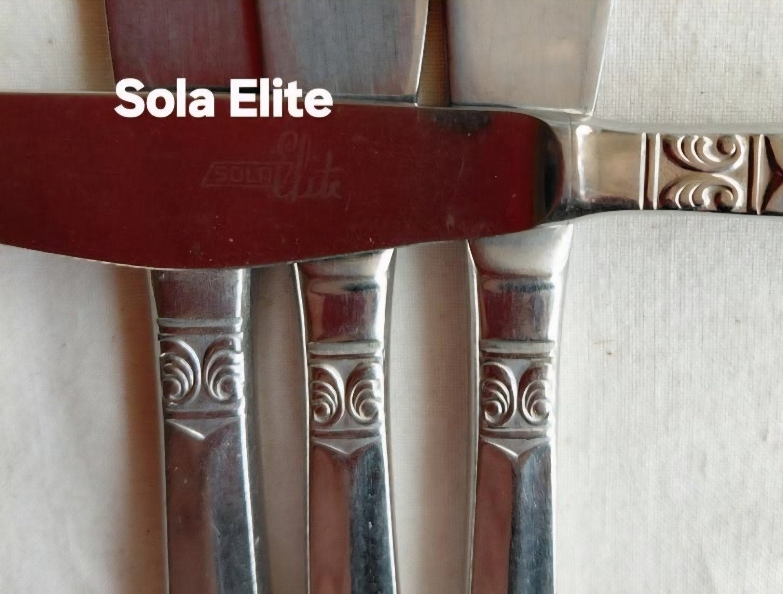 Sola Elite messen bewerkte handvatten, Huis en Inrichting, Keuken | Bestek, Ophalen of Verzenden, Rvs of Chroom