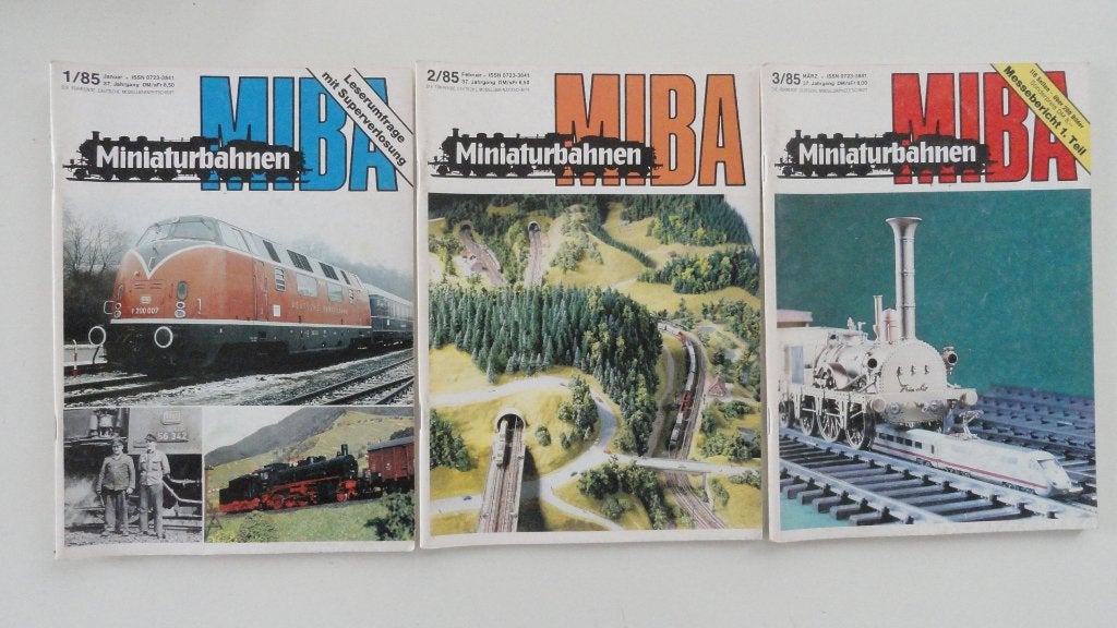 MIBA - Miniaturbahnen 8 nummers 1985 - NETTE STAAT, Overige merken, Gebruikt, Gelijkstroom of Wisselstroom, Boek, Tijdschrift of Catalogus