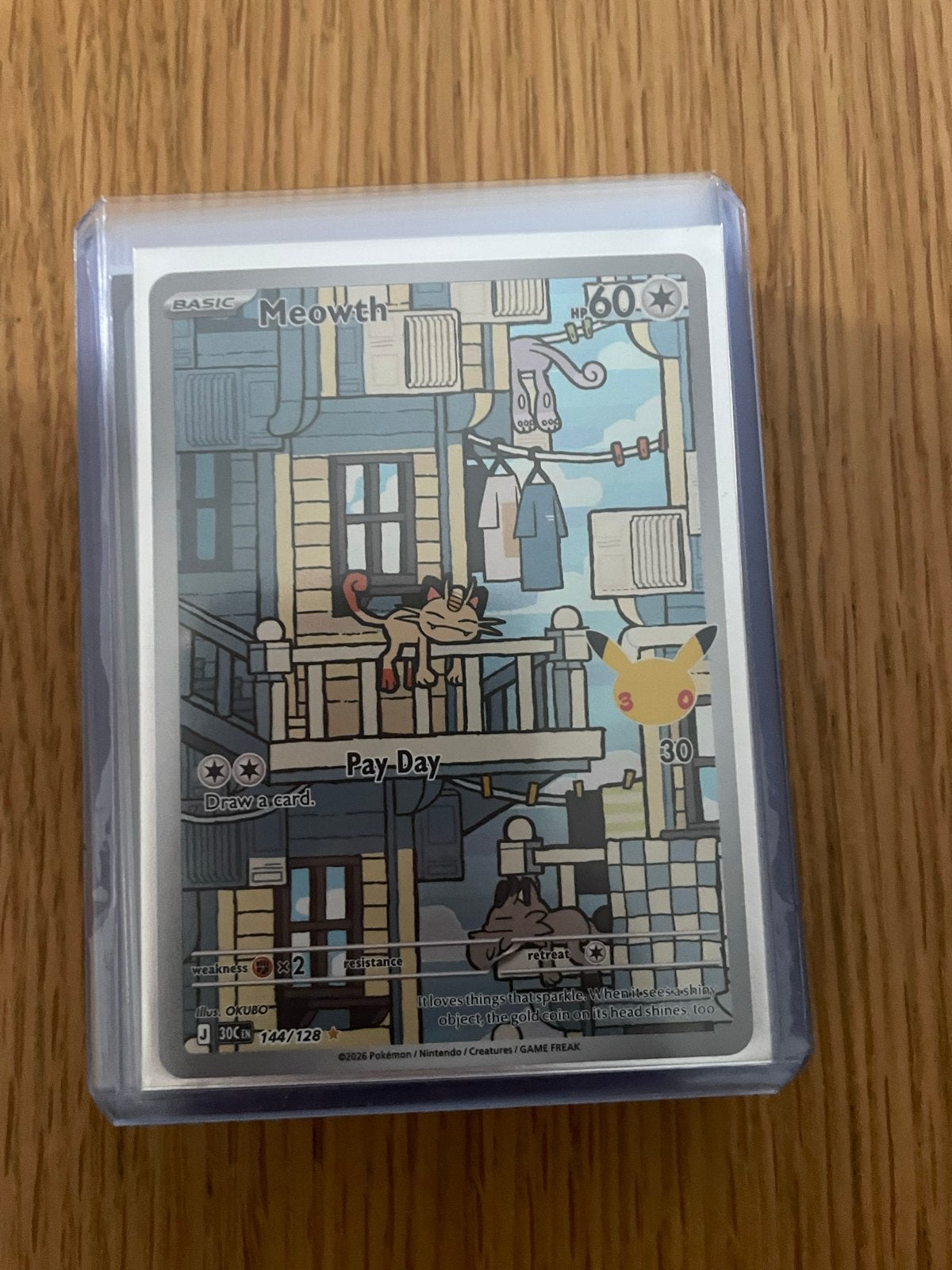 Meowth Full Art 30th Celebrations - Vers uit verpakking!, Ophalen, Nieuw, Losse kaart, Foil