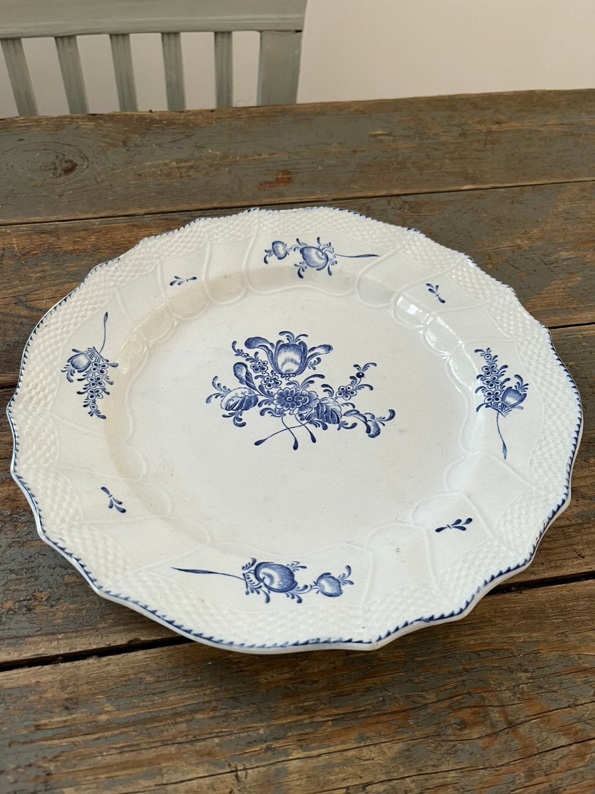 ANTIEK BORD BOCH BLAUW, Ophalen of Verzenden