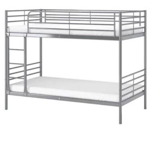 Stapelbed ikea metaal met bodems 200x90 groningen, Huis en Inrichting, Slaapkamer | Stapelbedden en Hoogslapers, 90 cm, 160 tot 180 cm
