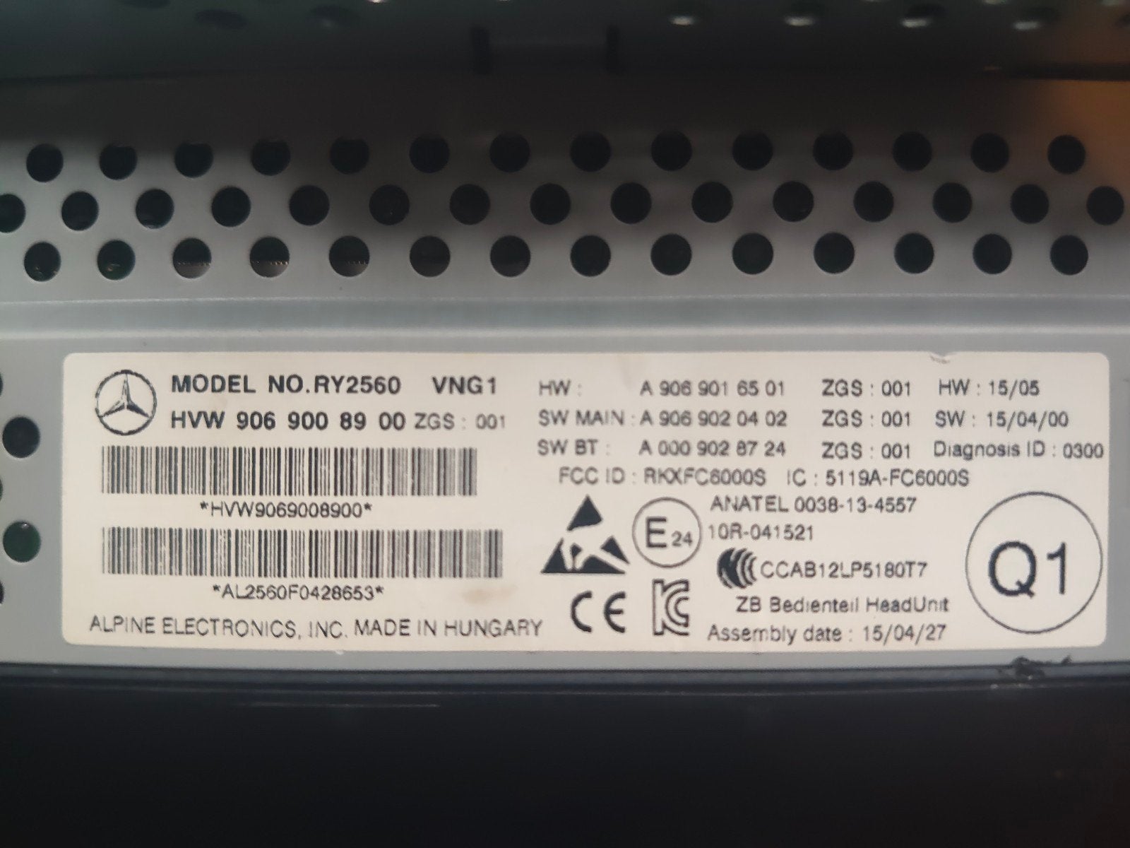 Volkswagen Crafter 2015 Radio Navigatie Systeem (Alpine), Auto diversen, Autoradio's, Ophalen of Verzenden