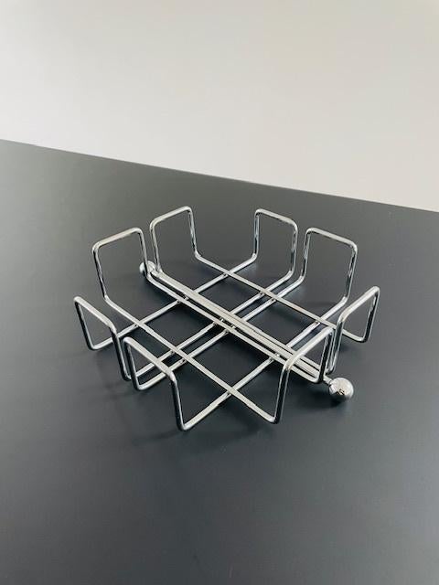 Retro chromen servethouder met gewicht, Overige typen, Zilver, Ophalen of Verzenden, Zo goed als nieuw