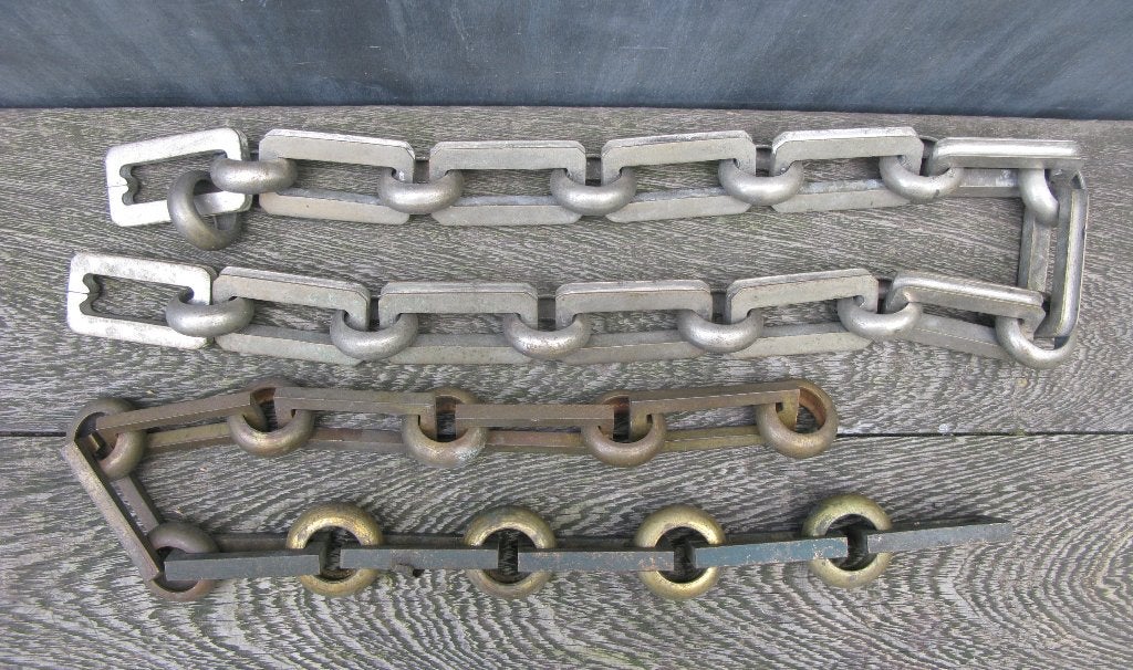 Industriële ophangkettingen metaal oud, Antiek en Kunst, Ophalen of Verzenden