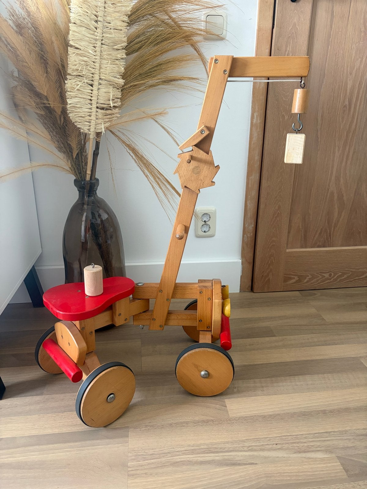Vintage Ouderwetse houten takelwagen, Ophalen, Gebruikt, Jongen of Meisje
