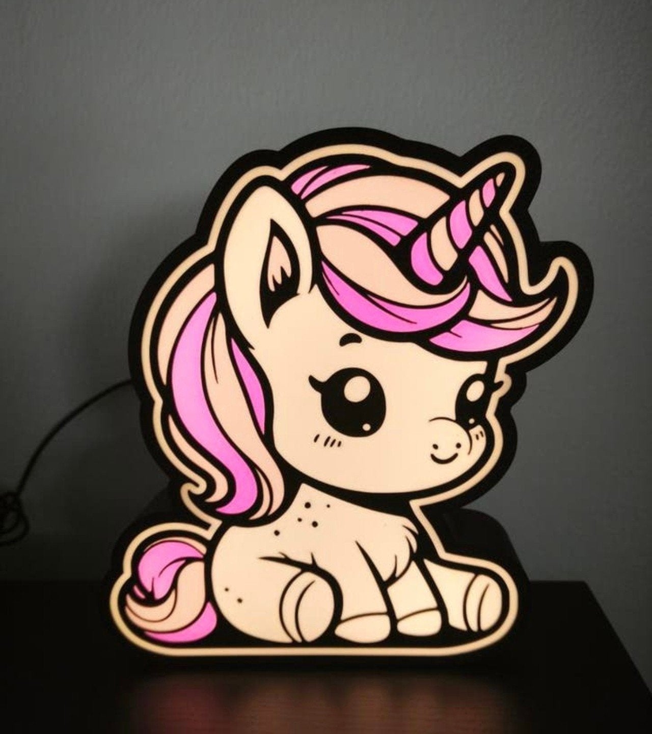 UNICORN lightbox lamp 3d geprint, Ophalen of Verzenden, Nieuw, Lamp