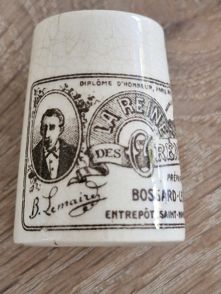 Mini zalfpotje La Reine des Crèmes bodemvondst, Antiek en Kunst, Antiek | Keramiek en Aardewerk, Verzenden