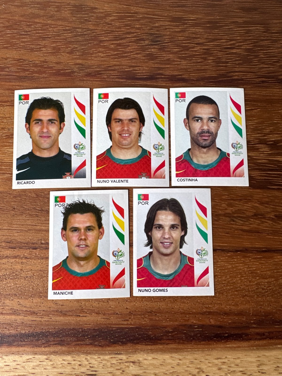 Panini WK 2006 Portugal Stickers - Ricardo, Maniche, Nuno, Ophalen of Verzenden, Zo goed als nieuw, Stickers en Plaatjes