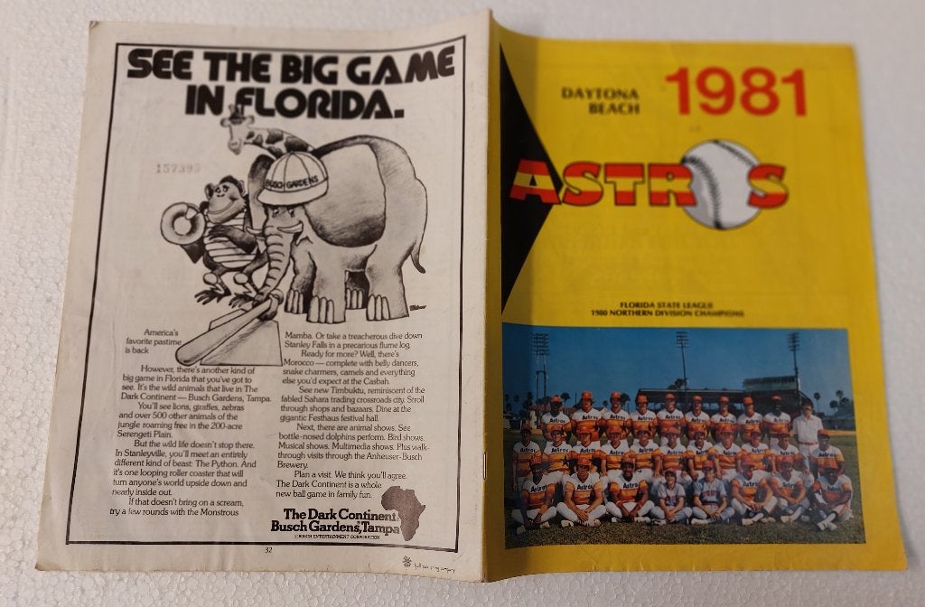 Daytona Beach Astros programma 1981 Baseball Honkbal USA, Honkbal, Gebruikt, NvT, NvT