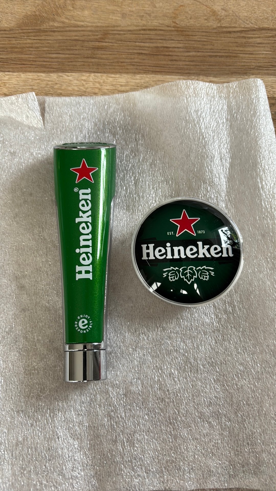 Taphendel Heineken + taplens, Ophalen of Verzenden, Gebruikt, Heineken