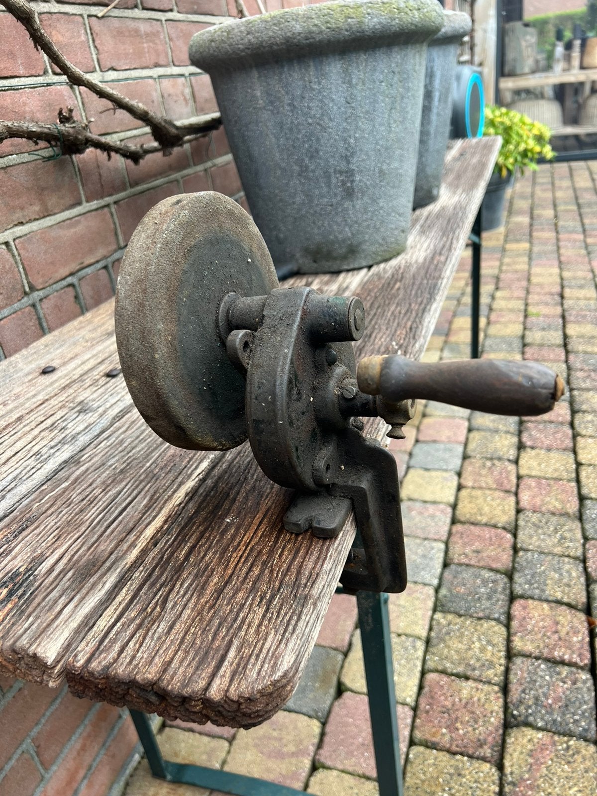 Antieke handslijper, Ophalen of Verzenden, Gebruikt