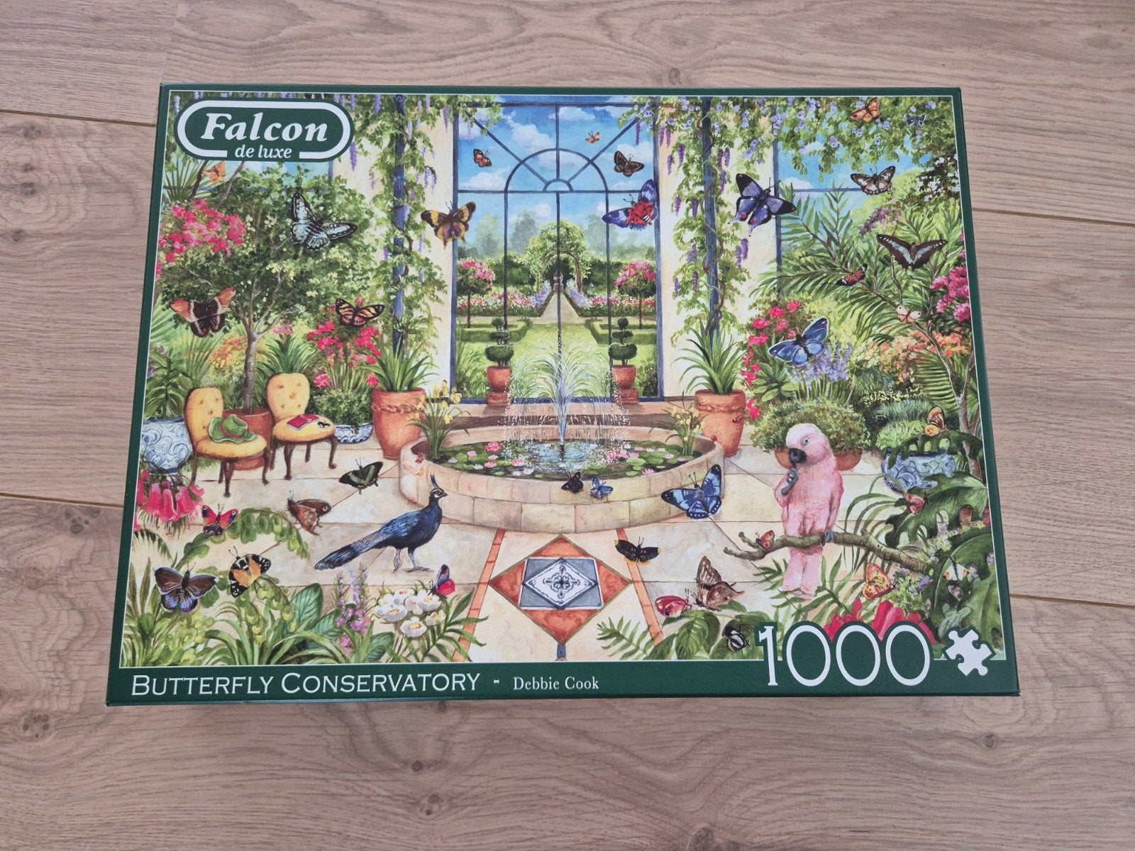Puzzel Falcon 1000 stukjes vlindertuin, Ophalen of Verzenden, 500 t/m 1500 stukjes, Zo goed als nieuw
