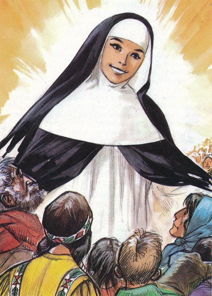 Mooi zeldzame prent van M.-Catherine De Saint-Augustin, Ophalen of Verzenden, Zo goed als nieuw, Kaart of Prent, Christendom | Katholiek