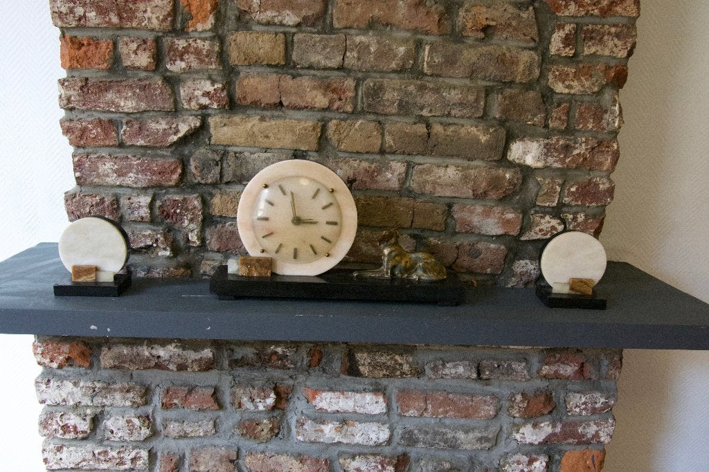 art deco marmer klokken set, Ophalen of Verzenden