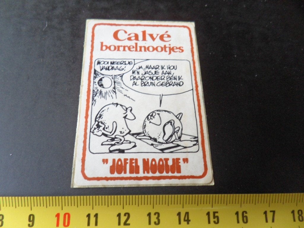sticker Calvé borrelnootjes  Jofel Nootje  Strip, Verzamelen, Ophalen, Zo goed als nieuw