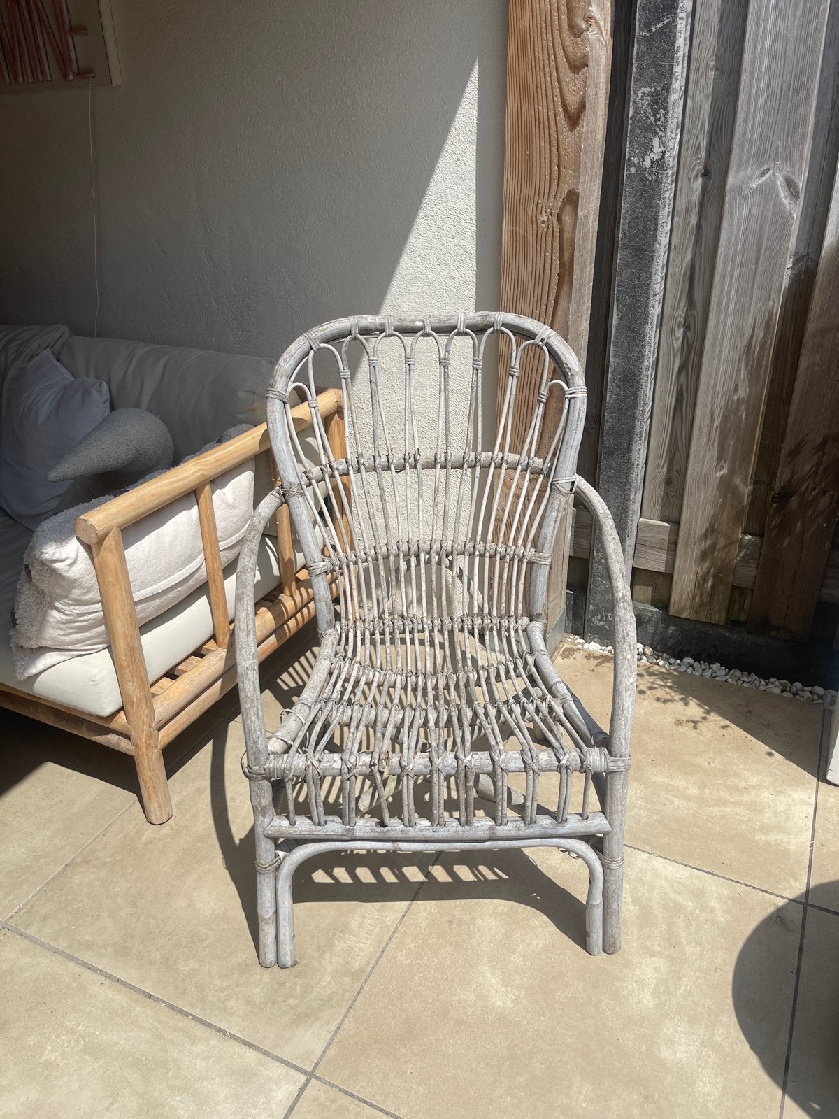 Rotan stoel / tuinstoel, Ophalen, Gebruikt, Riet of Rotan, Eén
