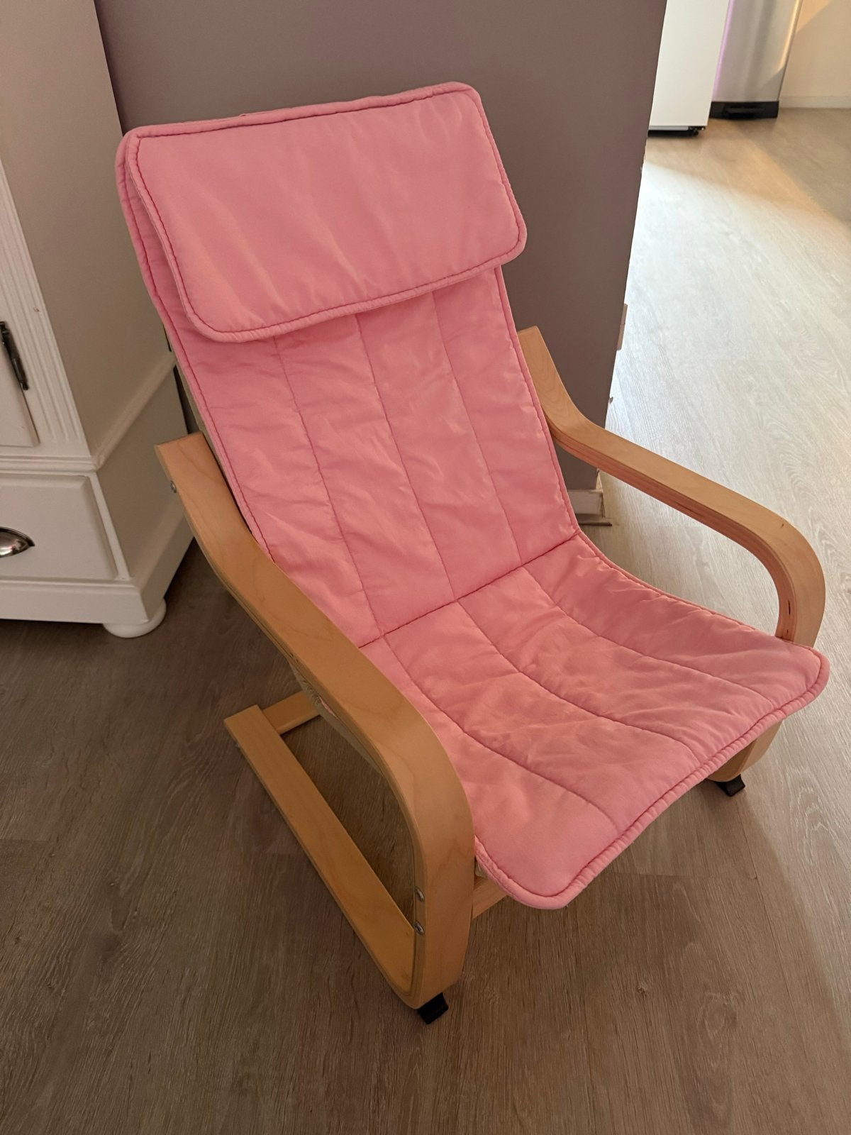 IKEA POÄNG Kinderfauteuil - Roze, Ophalen, Overige kleuren, Zo goed als nieuw, Eén