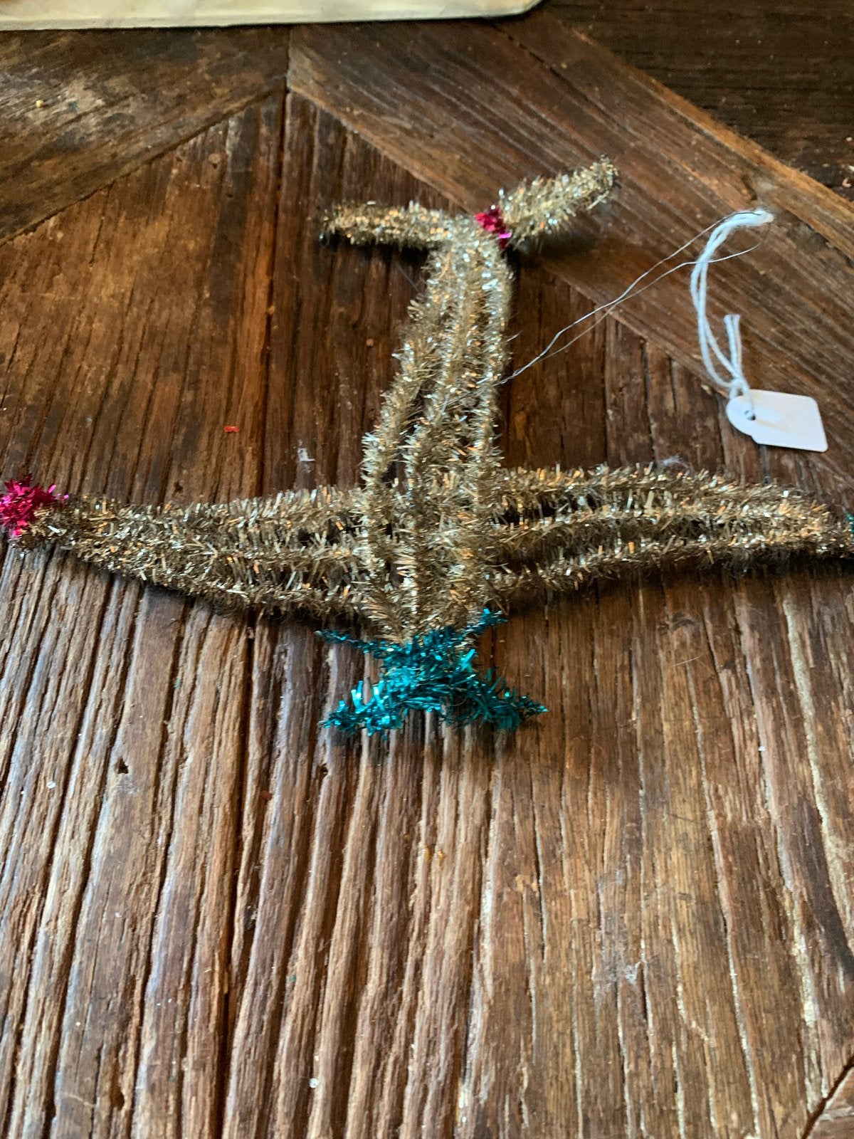 Vintage Kerstboomhanger Vliegtuigje - Tinsel Decoratie, T, Ophalen of Verzenden, Zo goed als nieuw, N