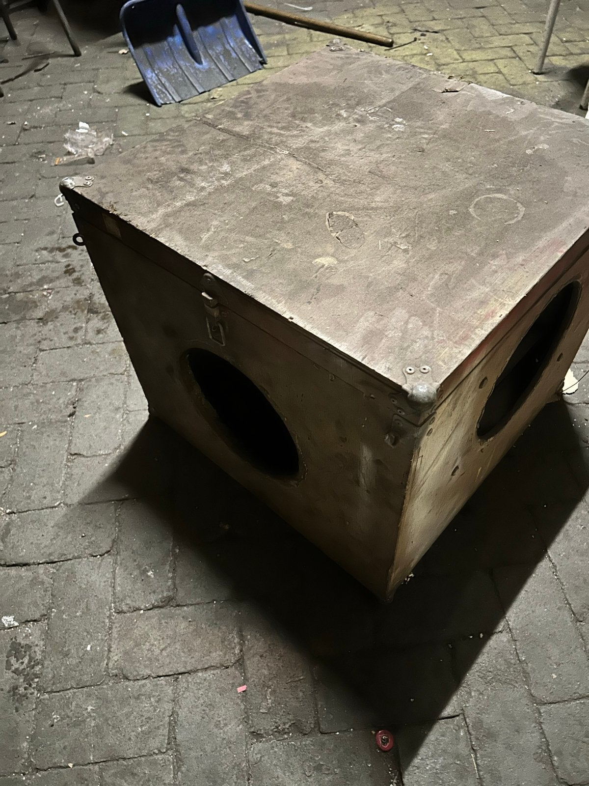 Grote industriële ventilator in houten kist, Ophalen, Gebruikt, Overige