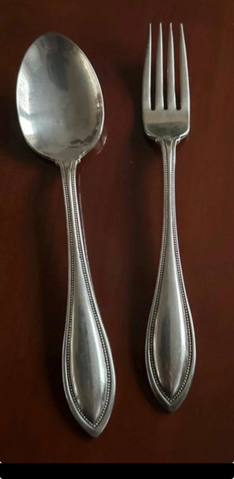 Vork en lepel puntfilet met parels., Ophalen of Verzenden