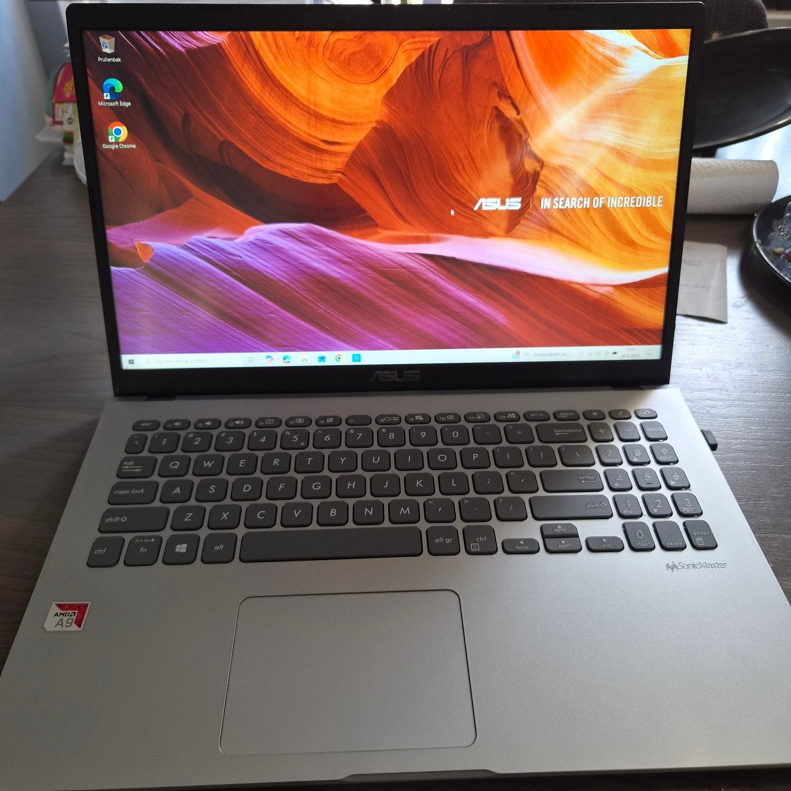 ASUS M509B Laptop met draadloze muis en oplader, Ophalen of Verzenden, Gebruikt, 15 inch, ASUS