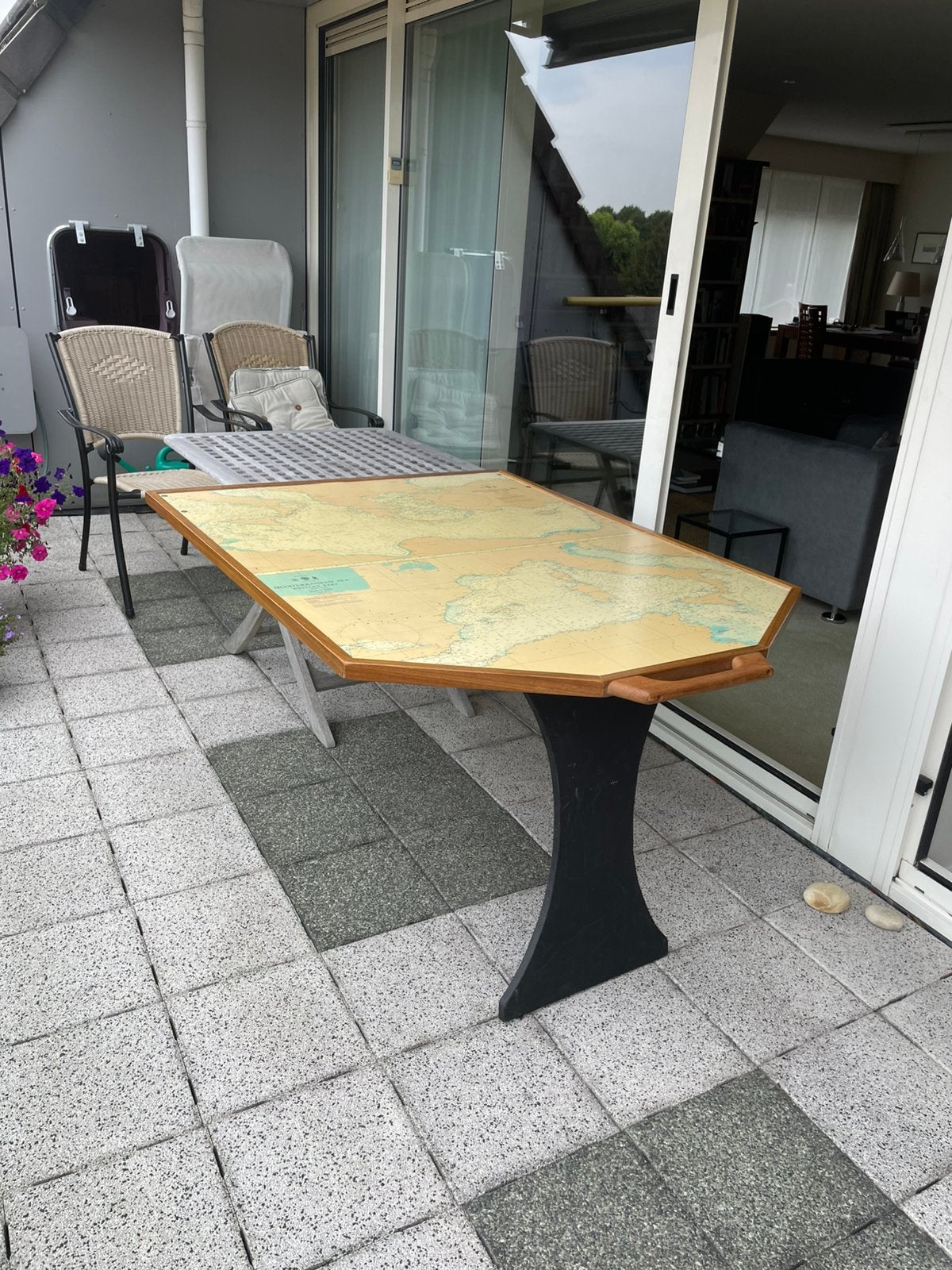 Nautische tafel, Ophalen, Rechthoekig