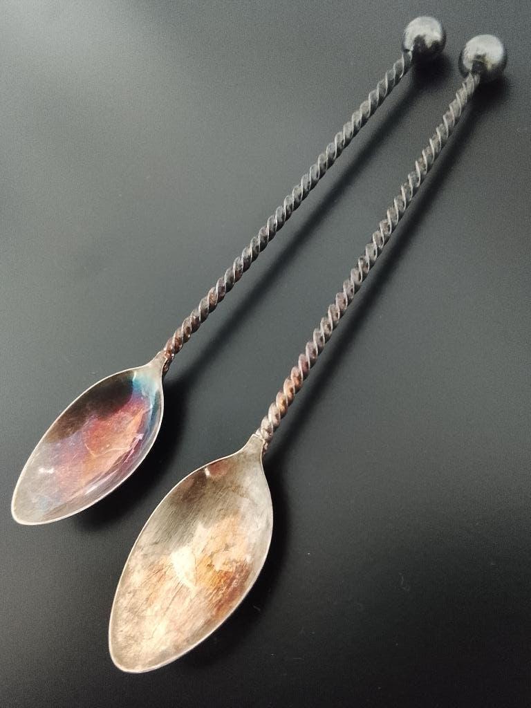 Theelepel set van 2 verzilverd - periode 1890-1920, Verzenden