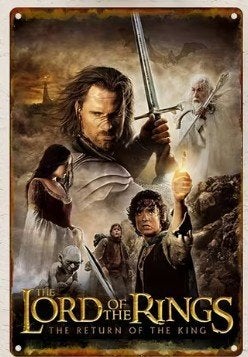 Metalen wandbord met Lord of the Rings., Verzenden, Nieuw, Overige typen