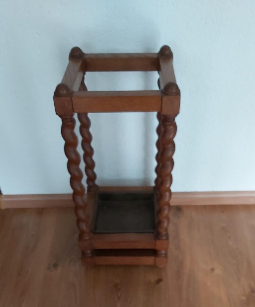 Antieke Houten Paraplu Standaard., Ophalen