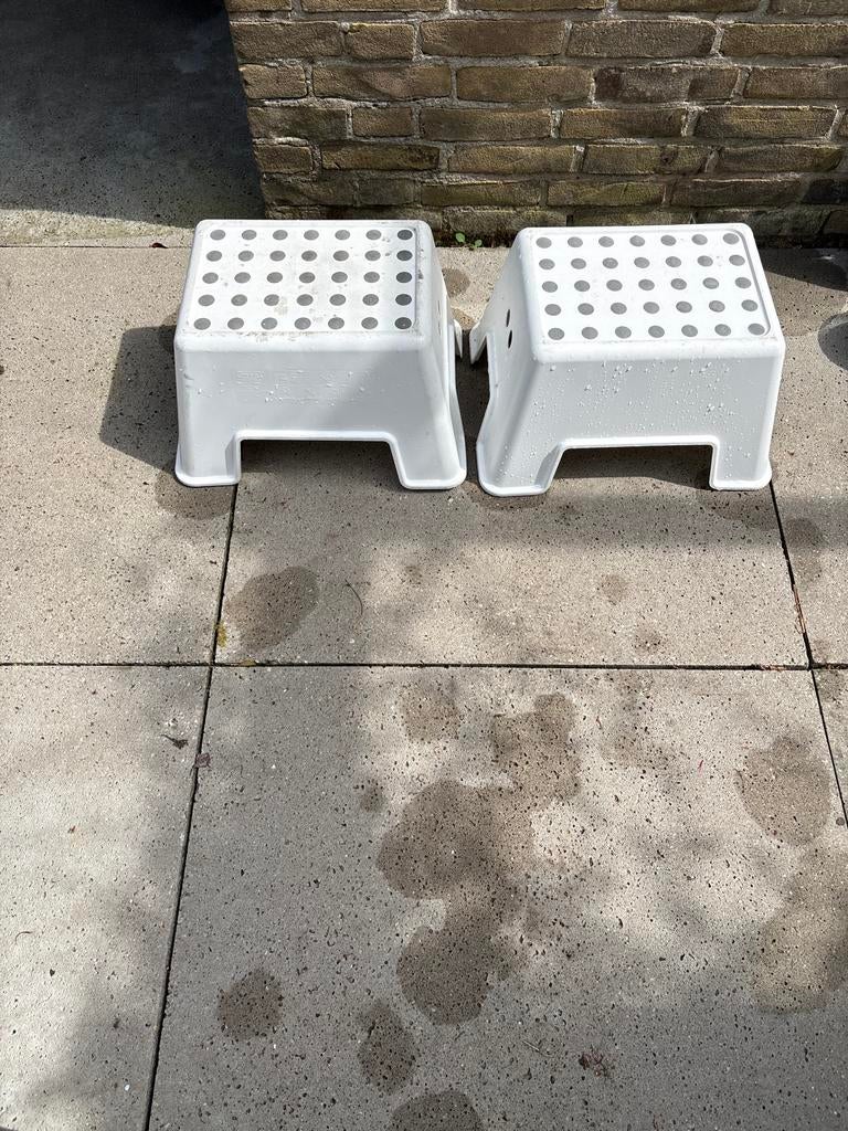2x IKEA MAMMUT Krukje - Wit Kunststof, Ophalen, Gebruikt, Kunststof