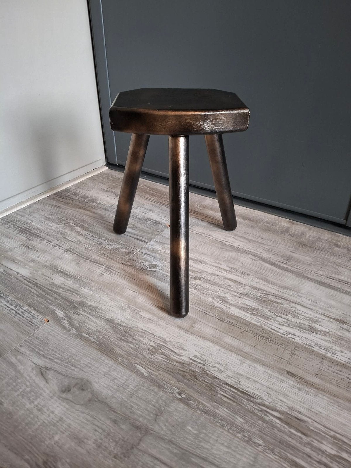 Stoer krukje - bijzettafeltje goud-zwart, Ophalen of Verzenden, Hout