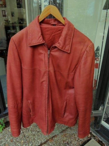 Leerfashion roodbruin /roestbruin leren jas maat 40/42, Leerfashion, Overige kleuren, Verzenden, Maat 42/44 (L)