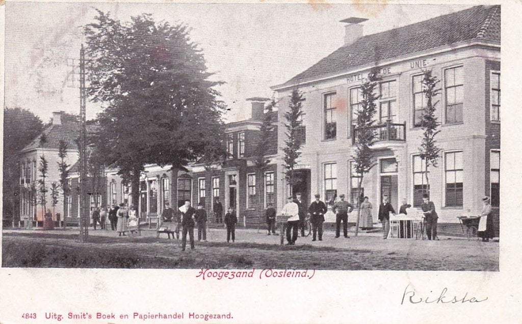703-153-011 Hotel De Unie Hoogezand (Oosteind.), Verzamelen, Verzenden, Voor 1920, Groningen