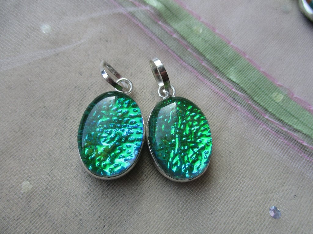 359/ verzilverde dichroic crystal glashangers, Ophalen of Verzenden, Nieuw, Hanger