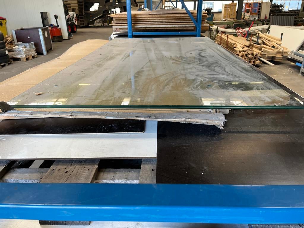 Grote glasplaat 210x110cm met gat, Ophalen, Gebruikt, 80 tot 120 cm, 160 cm of meer