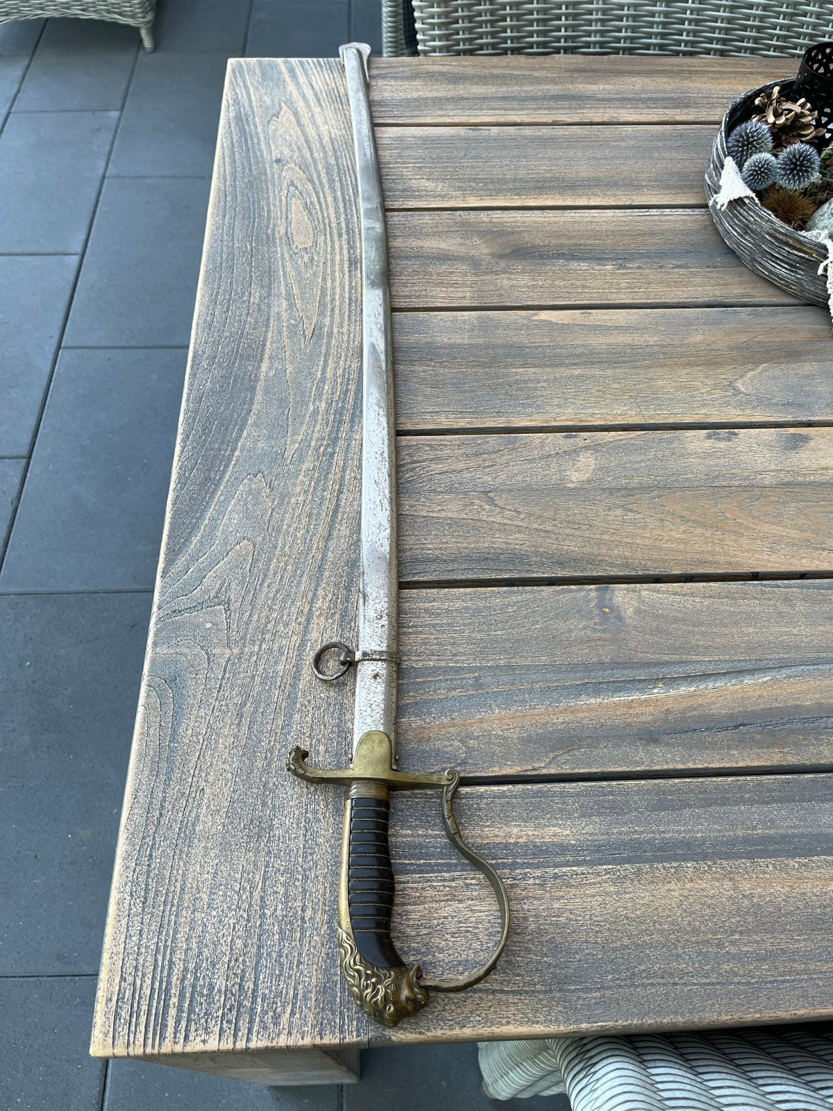 Antieke sabel met schede - Militaria verzamelobject, Verzamelen, Ophalen of Verzenden, Overige soorten, Overige gebieden, Zwaard of Sabel