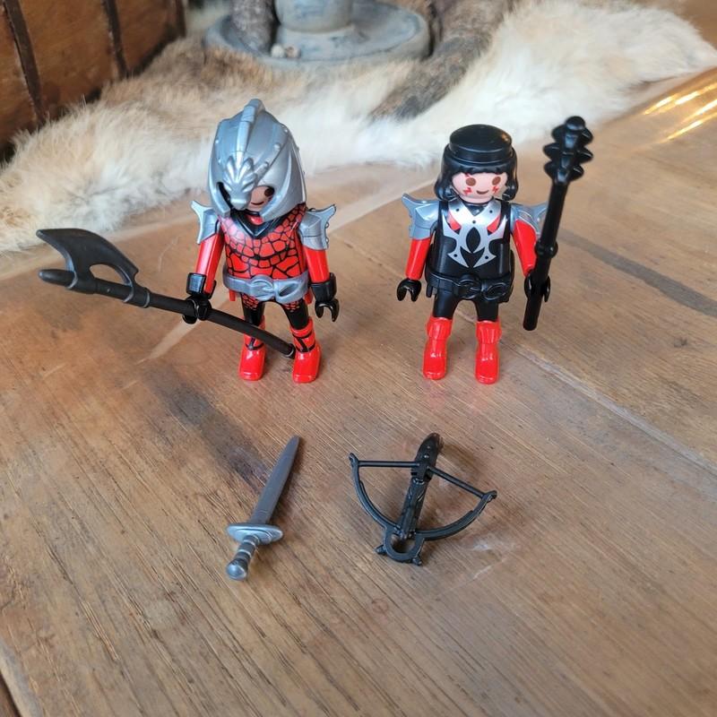 Playmobil Rode Drakenridders Set - Ridder & Kapitein + Wapen, Ophalen of Verzenden, Zo goed als nieuw, Los playmobil