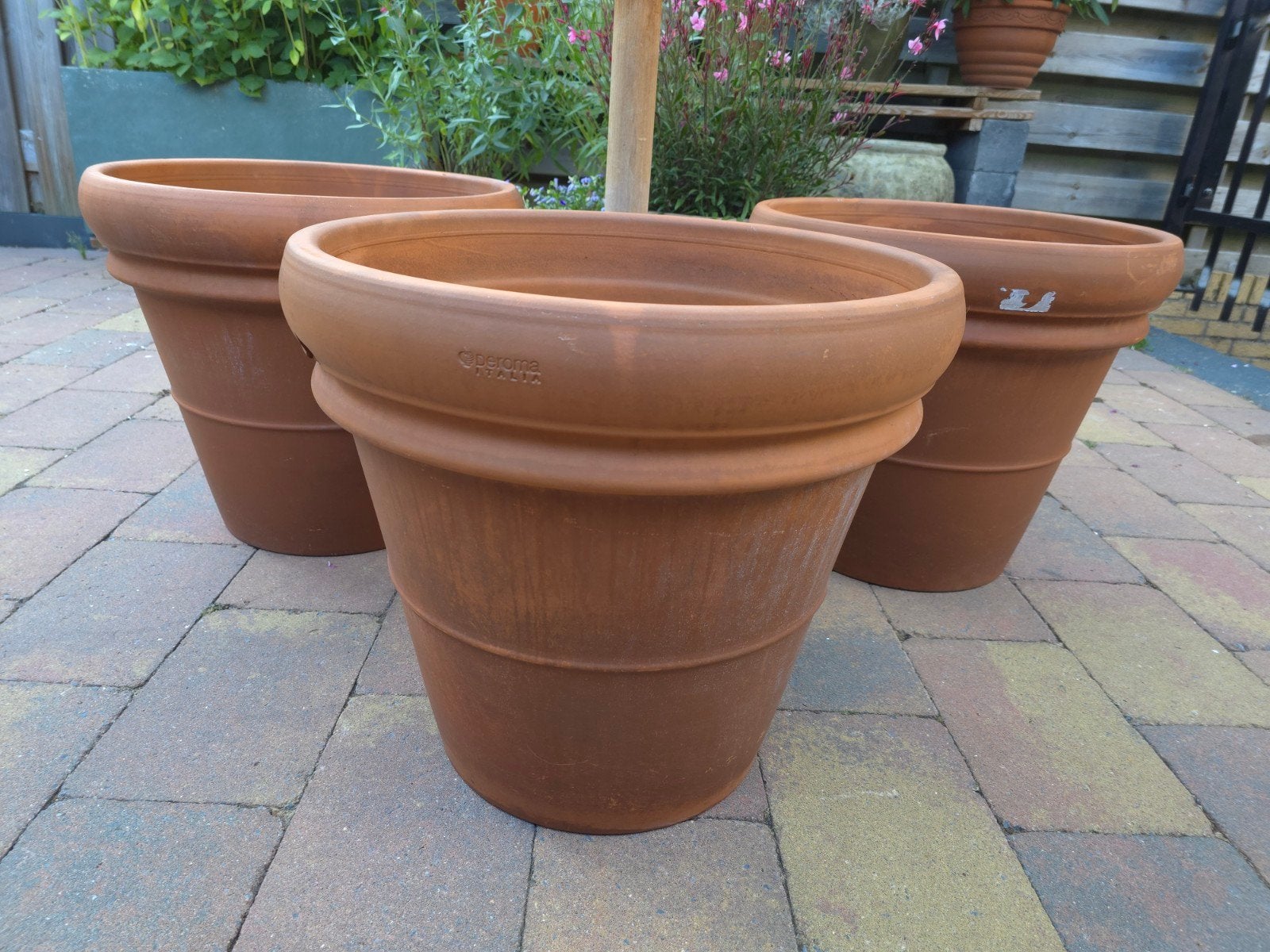 Terracotta XL  bloempotten 46X50 vorstvrij, Ophalen, 40 cm of meer, Rond, Zo goed als nieuw