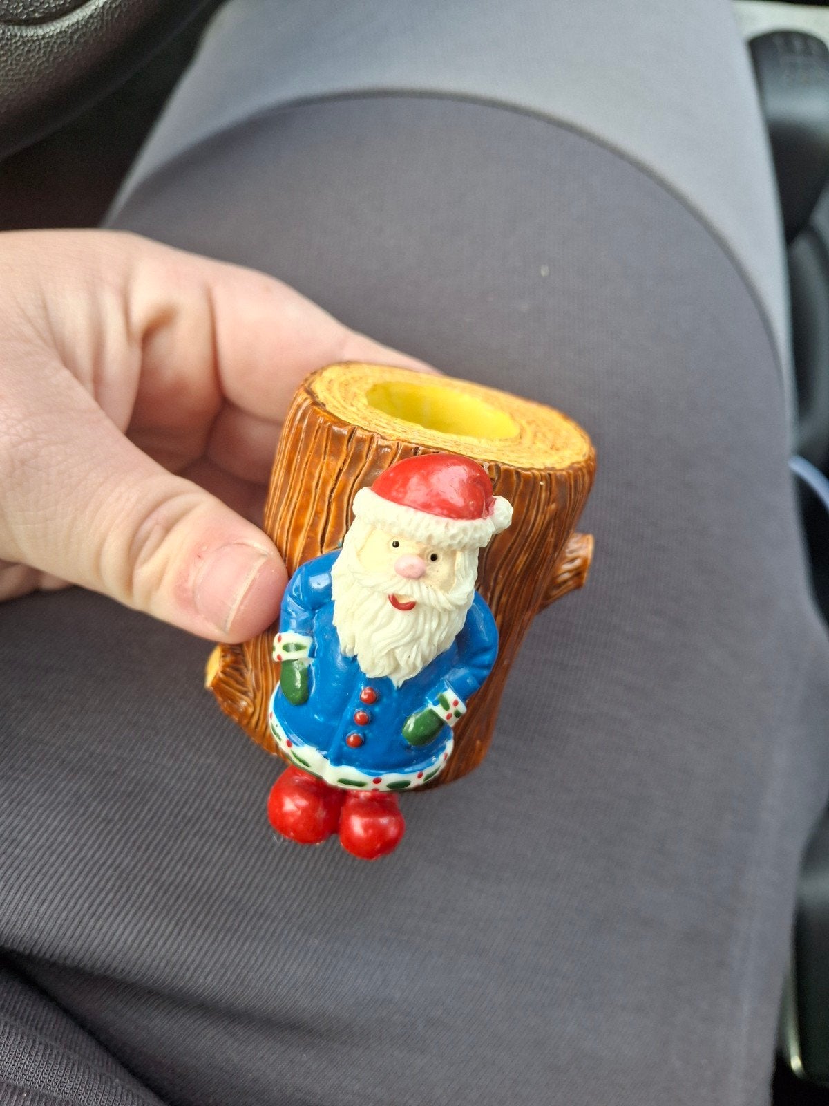 keramieken kerstman figuur kaarsen houder, Ophalen of Verzenden
