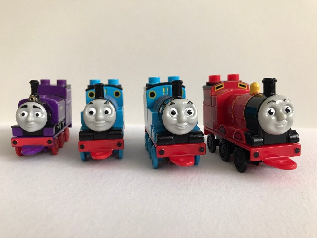 4.stuks: Thomas de trein - Mega blocks (1) Thomas de trein, Ophalen of Verzenden, Gebruikt