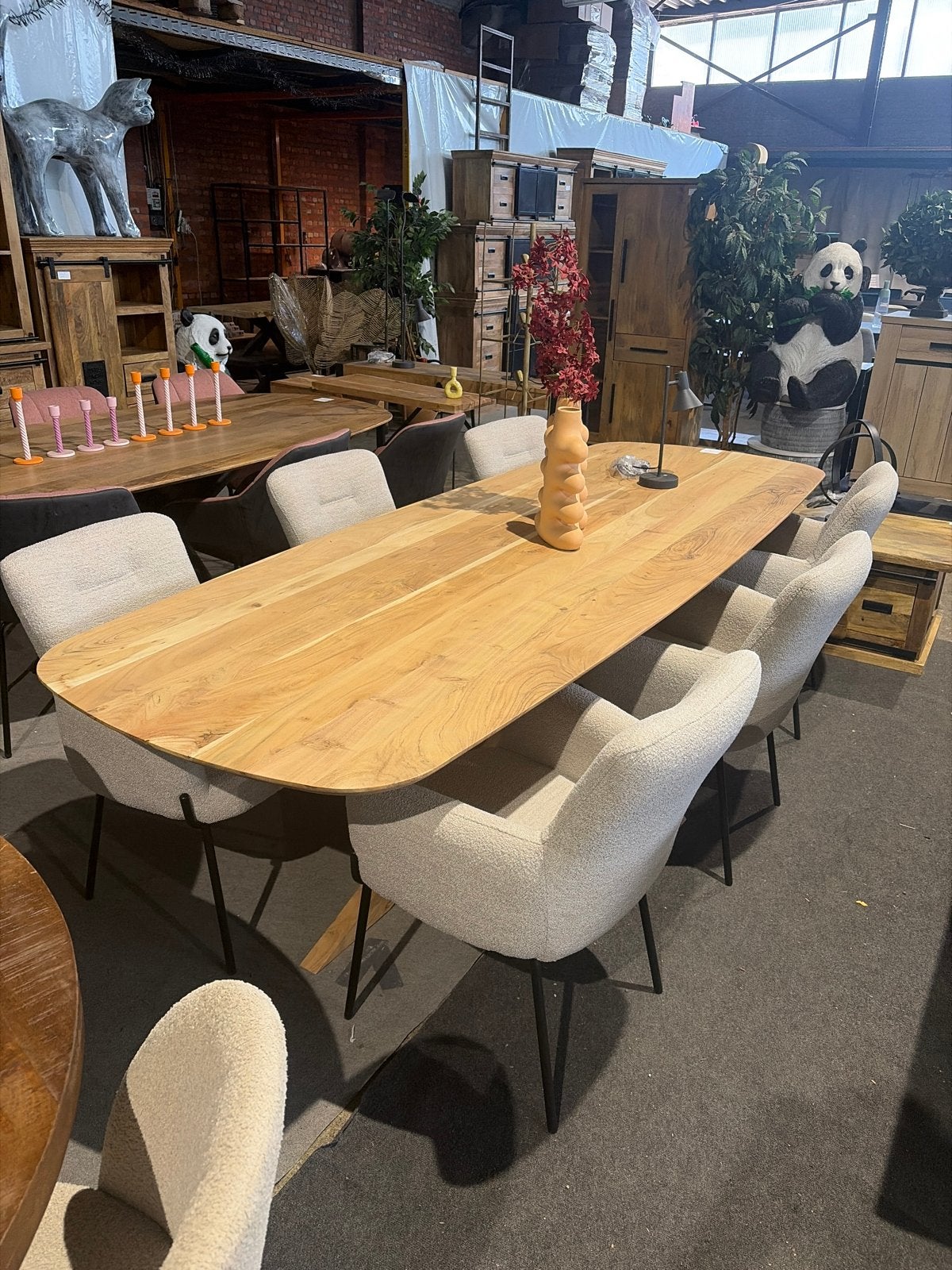 Deens ovale tafel acaciahout 280x100, Ophalen of Verzenden, Nieuw
