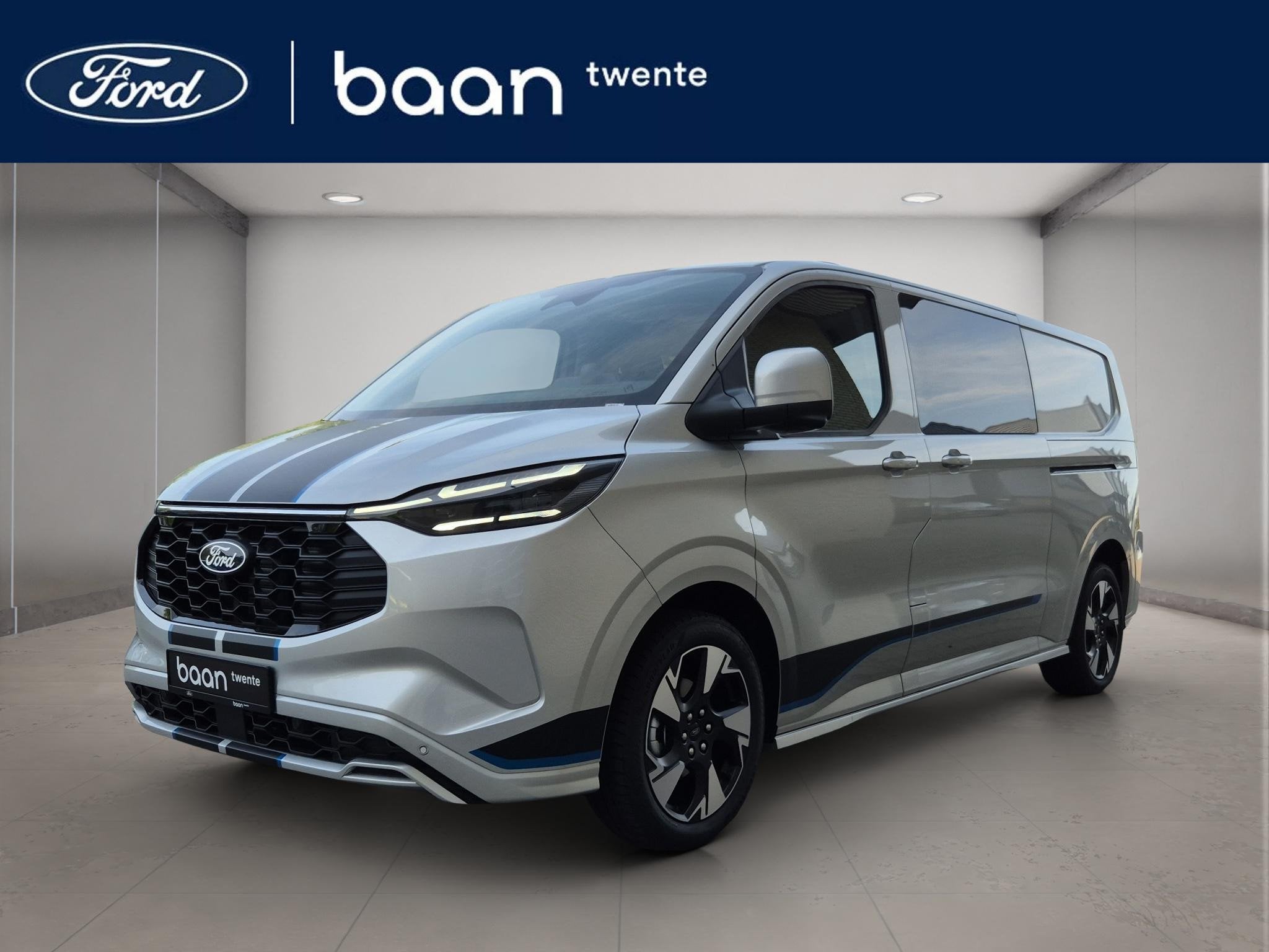 Ford Transit Custom 320 2.5 PHEV L2H1 Sport Dubbel Cabine |, 12 maanden, Zwart, Bedrijf, Nieuw
